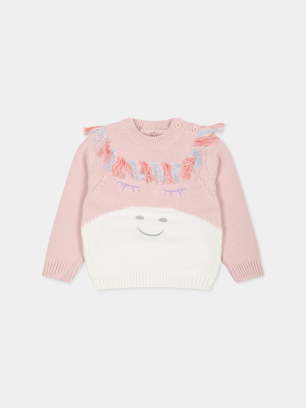 Maglione rosa per neonata con unicorno